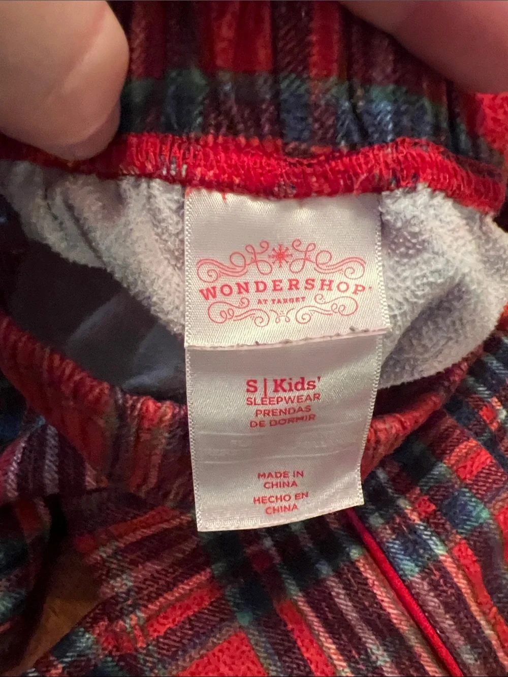 Wondershop Red Plaid Kids Pajama Set with Navy Accents